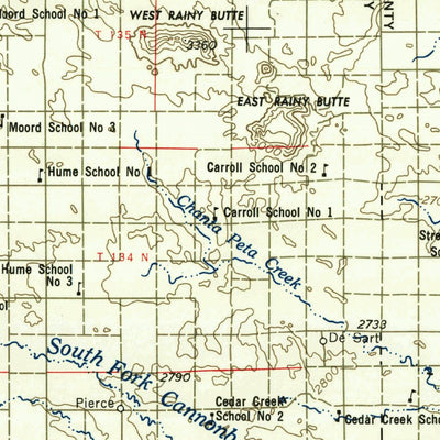 United States Geological Survey Dickinson, ND (1957, 250000-Scale) digital map
