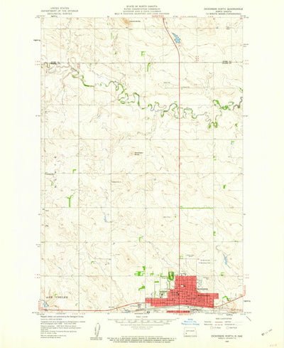 United States Geological Survey Dickinson North, ND (1959, 24000-Scale) digital map