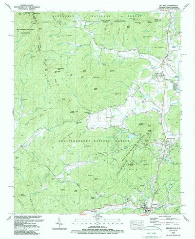 United States Geological Survey Dillard, GA-NC (1988, 24000-Scale) digital map