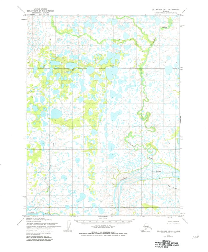 Dillingham B-1, AK (1954, 63360-Scale) Map by United States Geological ...