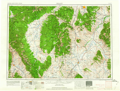 United States Geological Survey Dillon, MT-ID (1962, 250000-Scale) digital map