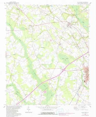 United States Geological Survey Dillon West, SC (1960, 24000-Scale) digital map