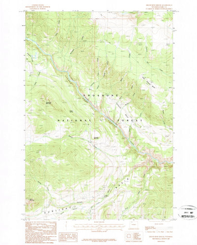 United States Geological Survey Dillworth Bench, WY (1987, 24000-Scale) digital map