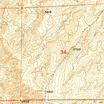United States Geological Survey Dilts Ranch, WY (1950, 24000-Scale) digital map