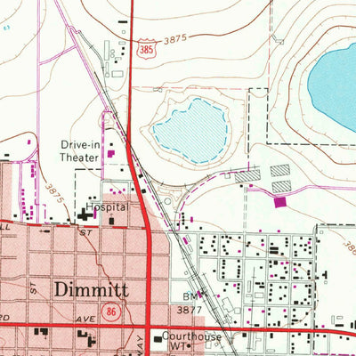 United States Geological Survey Dimmitt, TX (1965, 24000-Scale) digital map