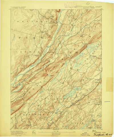 United States Geological Survey Dingmans Ferry, PA-NJ (1893, 62500-Scale) digital map
