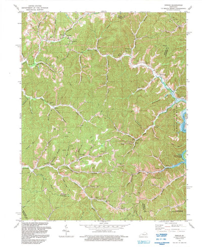 United States Geological Survey Dingus, KY (1992, 24000-Scale) digital map
