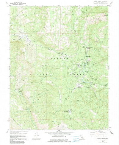 United States Geological Survey Dinkey Creek, CA (1982, 24000-Scale) digital map