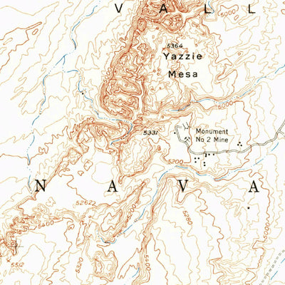 United States Geological Survey Dinnehotso, AZ-UT (1952, 62500-Scale) digital map