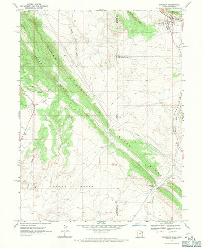 United States Geological Survey Dinosaur, CO-UT (1968, 24000-Scale) digital map