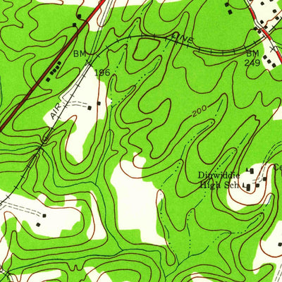 United States Geological Survey Dinwiddie, VA (1943, 24000-Scale) digital map