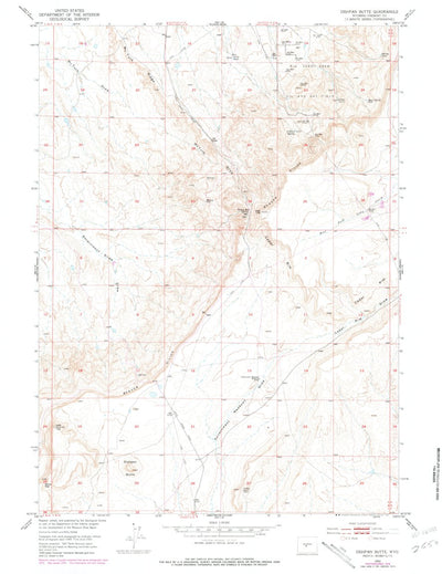 United States Geological Survey Dishpan Butte, WY (1953, 24000-Scale) digital map
