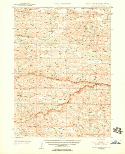 United States Geological Survey Dismal River Ranch, NE (1949, 62500-Scale) digital map