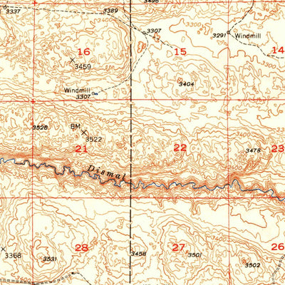 United States Geological Survey Dismal River Ranch, NE (1949, 62500-Scale) digital map
