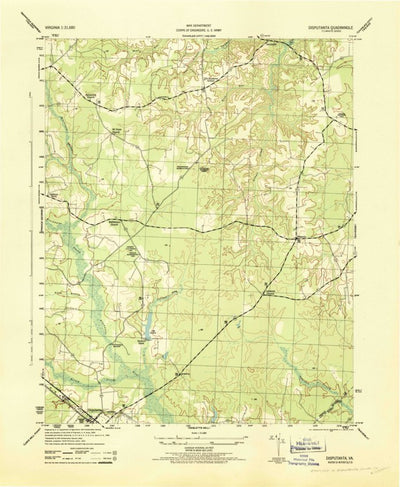 United States Geological Survey Disputanta North, VA (1943, 31680-Scale) digital map