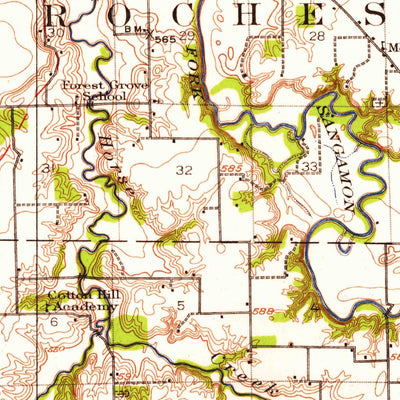 United States Geological Survey Divernon, IL (1922, 62500-Scale) digital map