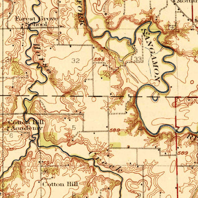 United States Geological Survey Divernon, IL (1924, 62500-Scale) digital map