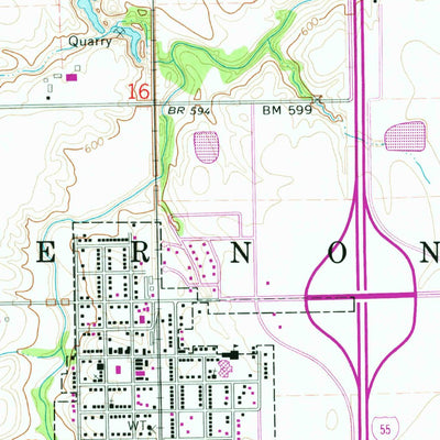 United States Geological Survey Divernon, IL (1965, 24000-Scale) digital map