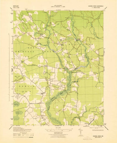 United States Geological Survey Dividing Creek, MD (1943, 31680-Scale) digital map