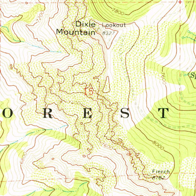 United States Geological Survey Dixie Mountain, CA (1972, 24000-Scale) digital map
