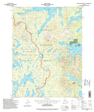United States Geological Survey Dixon Entrance D-1, AK (1994, 63360-Scale) digital map