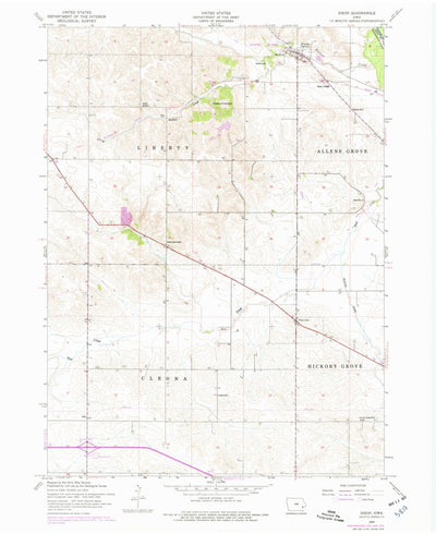 United States Geological Survey Dixon, IA (1953, 24000-Scale) digital map