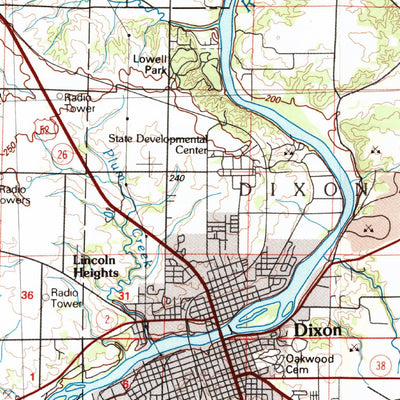 United States Geological Survey Dixon, IL (1985, 100000-Scale) digital map