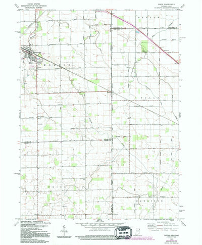 United States Geological Survey Dixon, IN-OH (1960, 24000-Scale) digital map