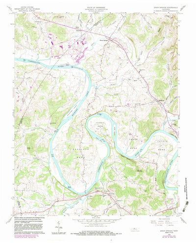 United States Geological Survey Dixon Springs, TN (1958, 24000-Scale) digital map