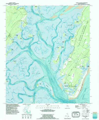 United States Geological Survey Doboy Sound, GA (1993, 24000-Scale) digital map