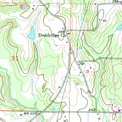 United States Geological Survey Doddridge, AR-LA (1952, 24000-Scale) digital map