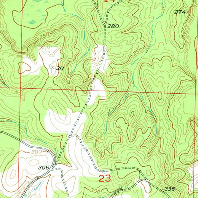 United States Geological Survey Doddridge NW, AR (1952, 24000-Scale) digital map
