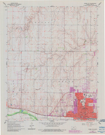 United States Geological Survey Dodge City, KS (1968, 24000-Scale) digital map