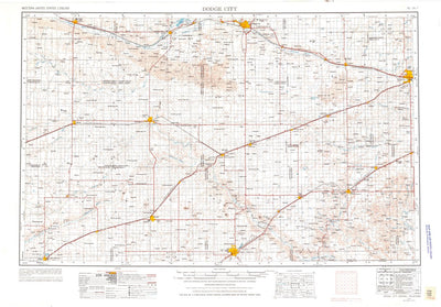 United States Geological Survey Dodge City, KS-OK (1955, 250000-Scale) digital map