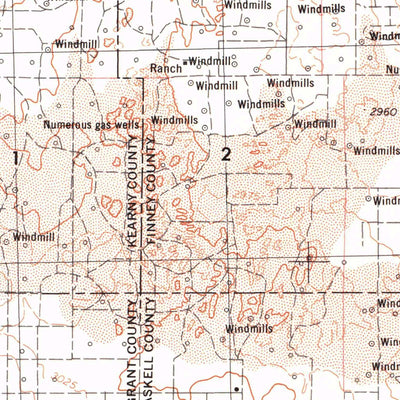 United States Geological Survey Dodge City, KS-OK (1955, 250000-Scale) digital map