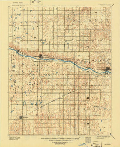 United States Geological Survey Dodge, KS (1892, 125000-Scale) digital map