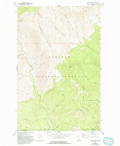 United States Geological Survey Dodge Peak, ID (1967, 24000-Scale) digital map