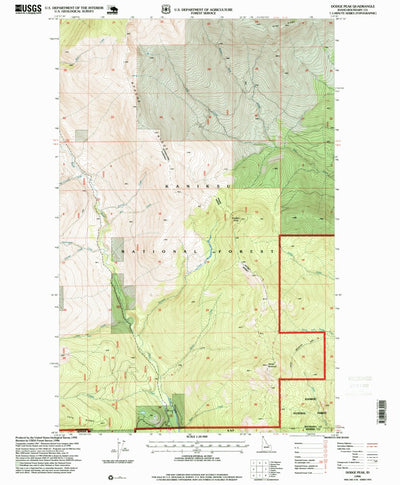 United States Geological Survey Dodge Peak, ID (1996, 24000-Scale) digital map
