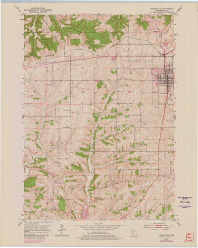 United States Geological Survey Dodgeville, WI (1952, 24000-Scale) digital map
