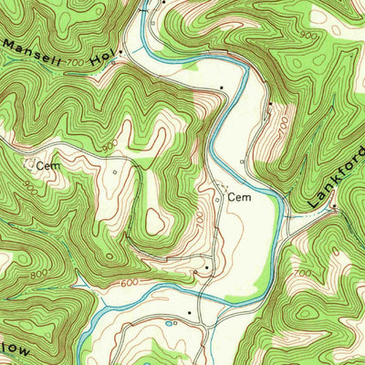 United States Geological Survey Dodson Branch, TN (1968, 24000-Scale) digital map