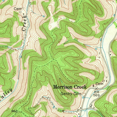 United States Geological Survey Dodson Branch, TN (1968, 24000-Scale) digital map