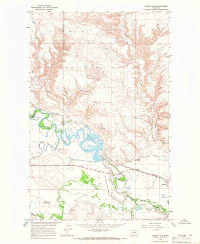 United States Geological Survey Dodson Dam, MT (1964, 24000-Scale) digital map