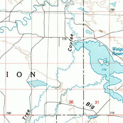 United States Geological Survey Dodson, MT (1984, 100000-Scale) digital map