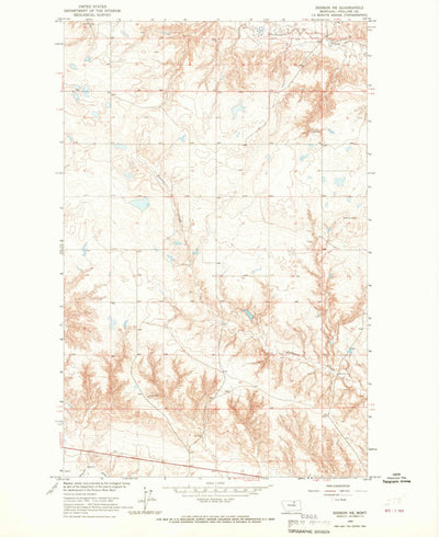 United States Geological Survey Dodson NE, MT (1964, 24000-Scale) digital map