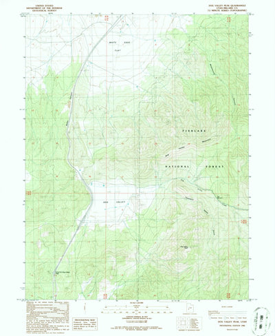 United States Geological Survey Dog Valley Peak, UT (1986, 24000-Scale) digital map