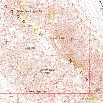 United States Geological Survey Dogskin Mountain, NV-CA (1957, 62500-Scale) digital map