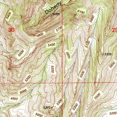 United States Geological Survey Doherty Mountain, MT (1996, 24000-Scale) digital map