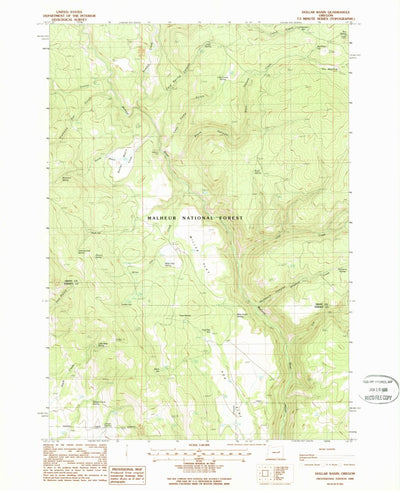 United States Geological Survey Dollar Basin, OR (1988, 24000-Scale) digital map