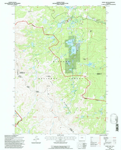United States Geological Survey Dome Lake, WY (1993, 24000-Scale) digital map