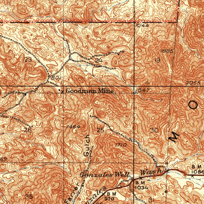 United States Geological Survey Dome Rock Mountains, AZ-CA (1940, 62500-Scale) digital map